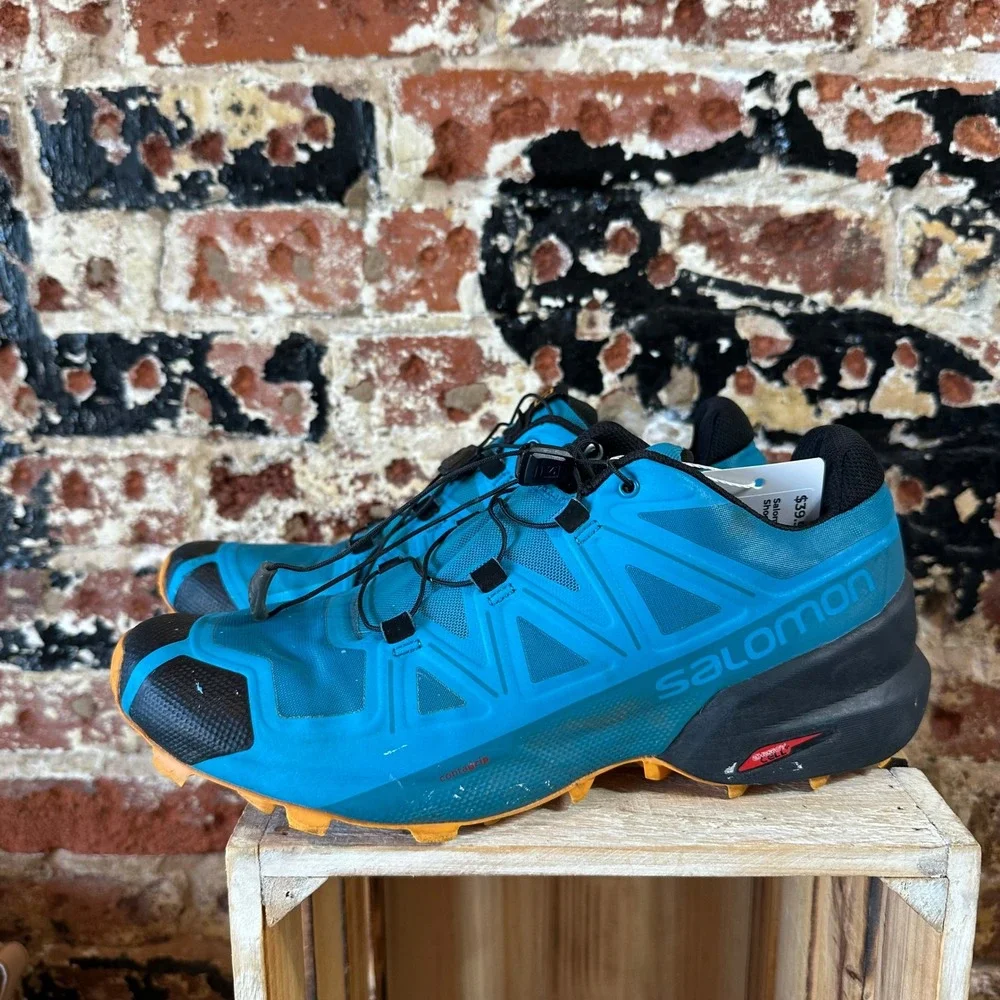 Salomon Speedcross 5 Mens Blue Black Trail Running Shoes 414620 Size 9